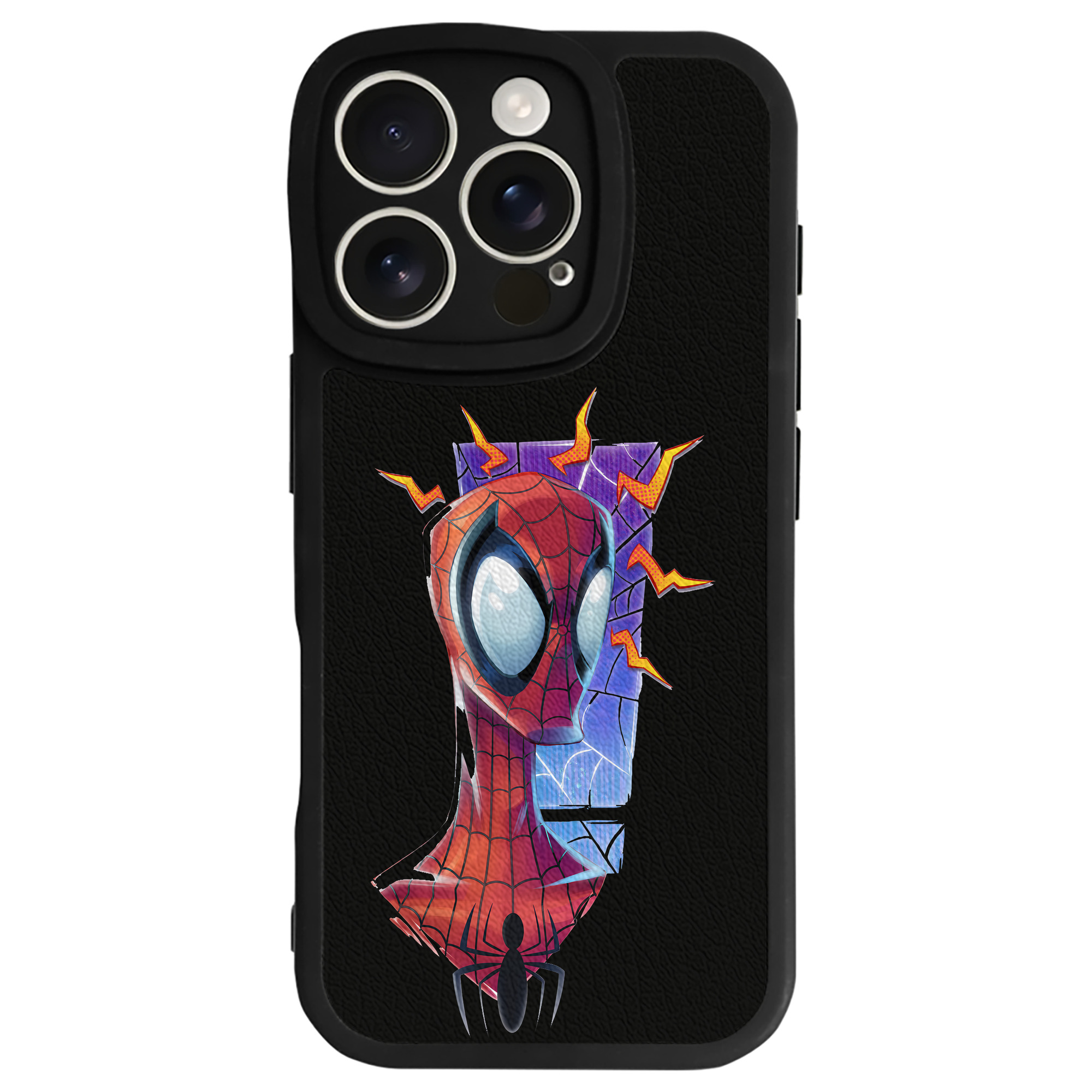Spider Man スパイダーマン 【iPhone 16シリーズ対応】シリコンスマホケース（レザー調） 材質：シリコン
